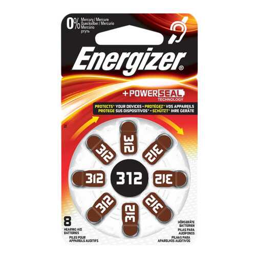 Батарейка Energizer Hearing Zinc Air 312 DP-8 8 шт в Юлмарт