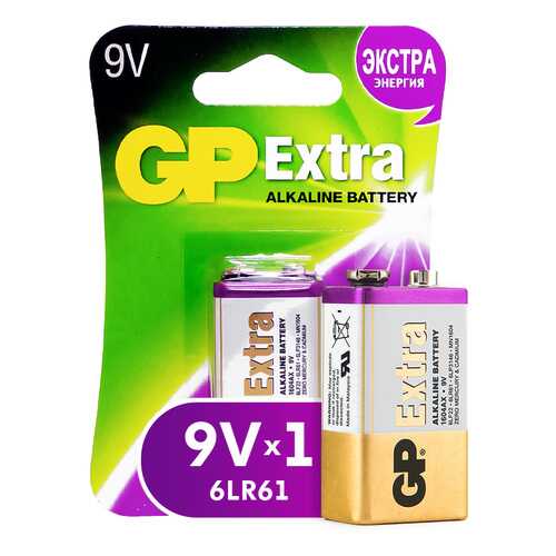 Батарейка GP 6LR61/6LF22 (1604AX) New 1 шт в Юлмарт