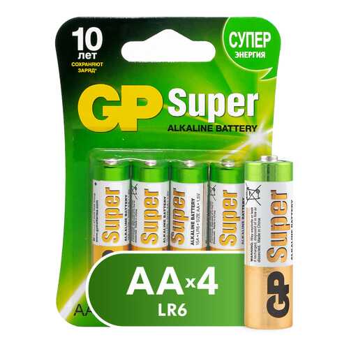Батарейка GP Batteries Super Alkaline AA (15A-CR4) 4 шт в Юлмарт