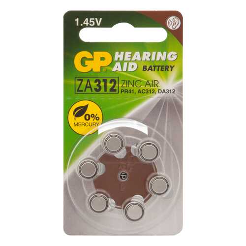 Батарейка GP Hearing Aid ZA312 6 шт в Юлмарт