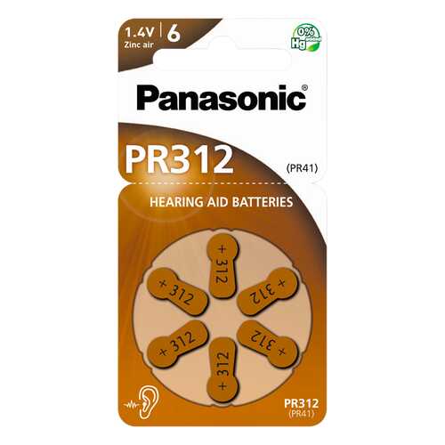 Батарейка Panasonic PR-312/6LB 6 шт в Юлмарт