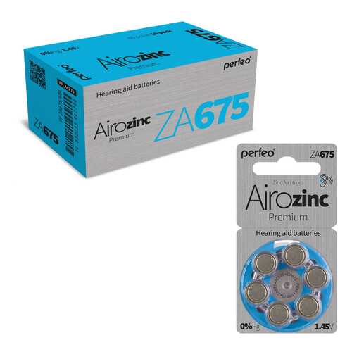 Батарейка Perfeo ZA675/6BL Airozinc Premium 60 шт в Юлмарт