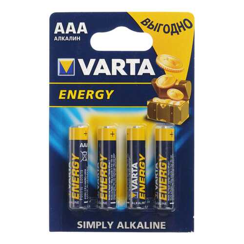 Батарейка щелочные Varta Energy AAA LR3 4 шт в Юлмарт