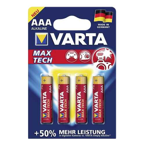 Батарейка Varta Max Tech AAA 4 шт в Юлмарт