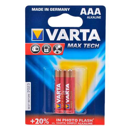 Батарейка Varta MAX Tech LR03-4BL 2 шт в Юлмарт