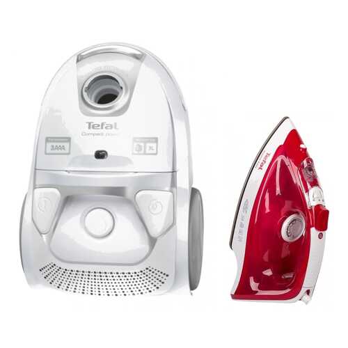 Комплект Пылесос Tefal City Space TW3927 White +Утюг Tefal FV1543 White/Red в Юлмарт