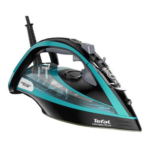 Утюг Tefal Ultimate Pure FV9837E0 Black/Cyan в Юлмарт